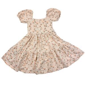 Alice + Ames Juliette Dress in Peach Petal Floral Print, Size 5